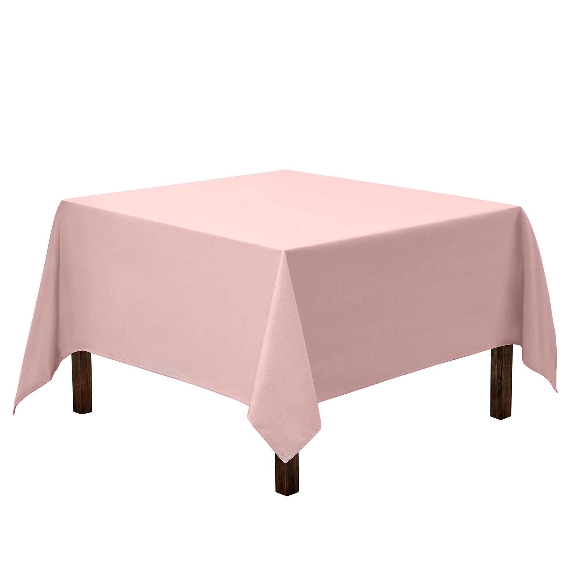 Gee Di Moda Square Tablecloth - 52 x 52 Inch Pink Table Cloth for Small Square or Round Tables - Heavy Duty Washable Fabric - for Buffet Table