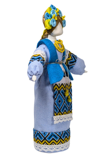 Exclusive Collectible Ukraine Motanka Doll Slavic Design Handmade Made in Ukraine 7.5" (Blue)