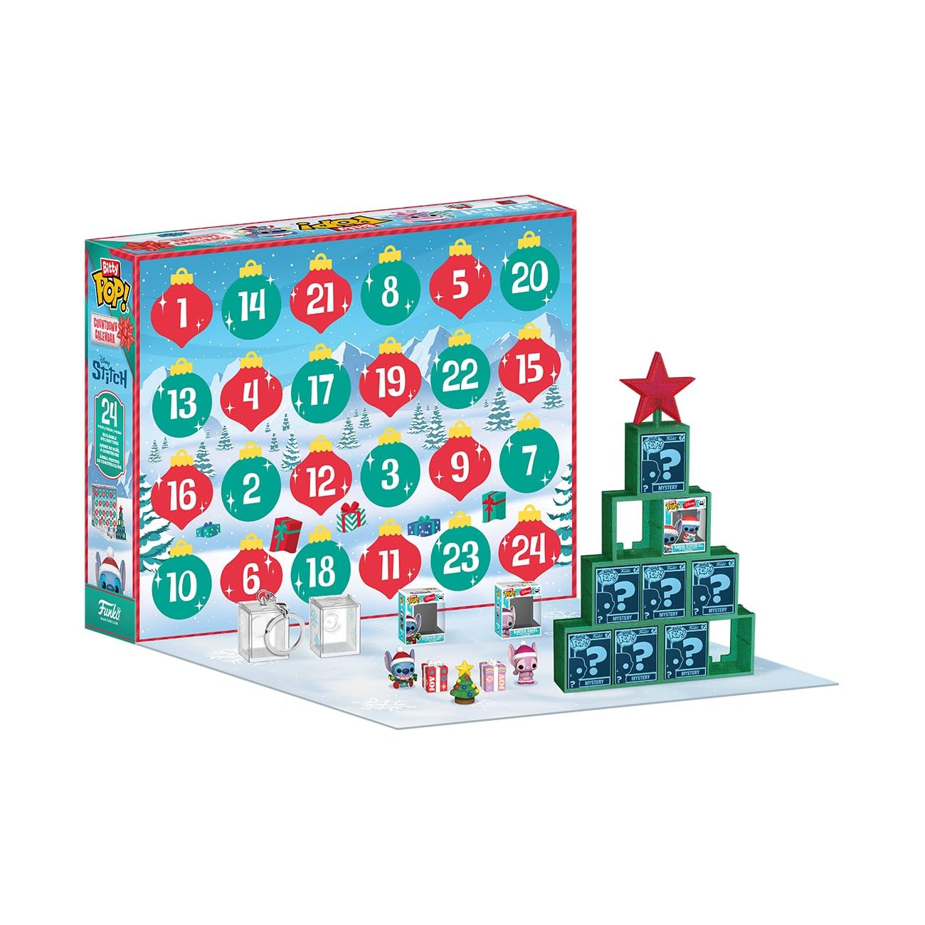 Funko Pop! Bitty Countdown Calendar: Stitch Holiday - 24 Days of Surprises - Collectible Vinyl Mini Figures - Mystery Box - Gift Idea - Holiday