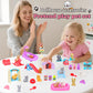 45Pcs Pet Pretend Play Toy Dollhouse Playset Accessories,Cat Puppy Dog Hamster Realistic Animals Tiny Mini Figures Furniture,Vet Care Center Preschool