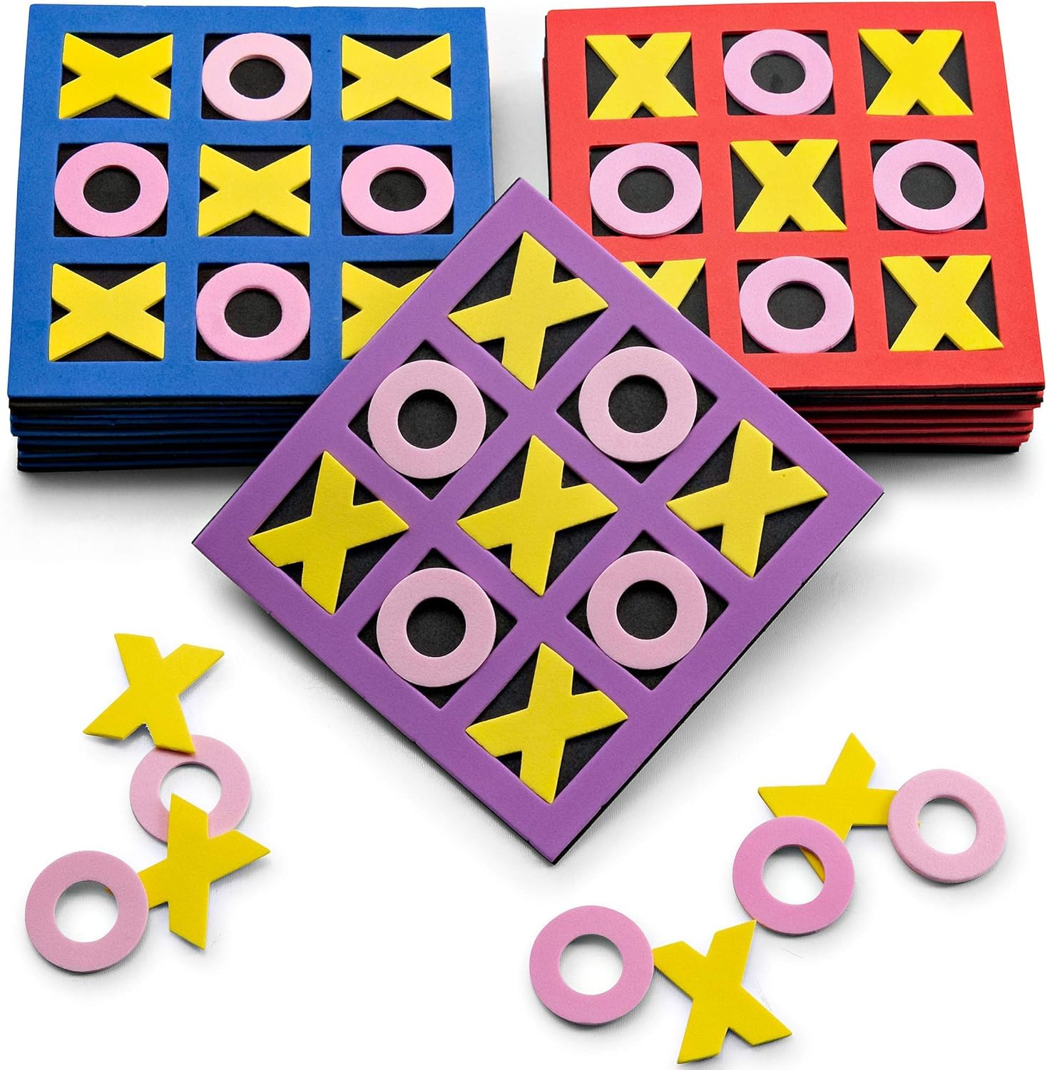 Tic Tac Toe (Bulk Pack of 120) 5"x5" Foam Tic-Tac-Toe Mini Board Game Toys for Kids, Birthday Party Favors, Goody Bag Stuffers, Classroom Prizes