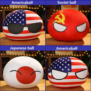 19 PCS Country Balls Plushies 4 in Poland Ball Doll for Children and Adult Gifts Pendant Accessories Stuffed Toys