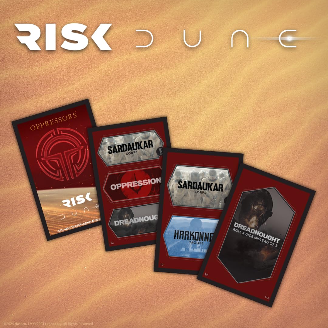 Risk: Dune Strategy Board Game, for Dune Fans, War Game Based on the Dune Movie Franchise, Official Dune Merchandise & Collectible, Ages 10 & Up, 2 or