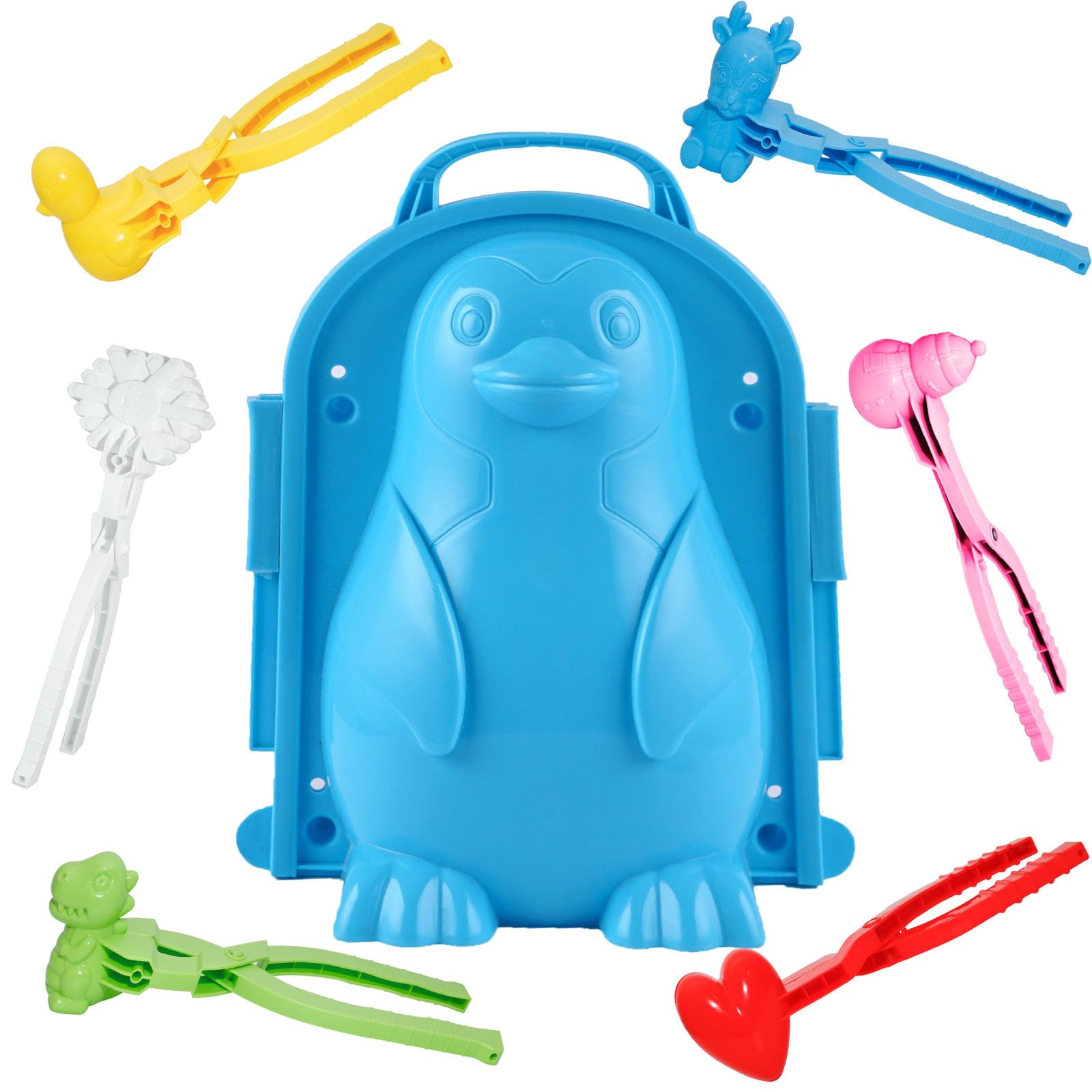 Holady 7 Pcs Snow Toys Set,Snowball Maker Tool and Sand Molds Beach Toys for Kids, Outdoor Winter and Summer Fun Set Toys