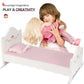 PHOKID Wooden Baby Doll Crib Set, Baby Doll Bed Toys for 18 Inch Dolls, with Bedding and Canopy, Baby Doll Furniture Accessories