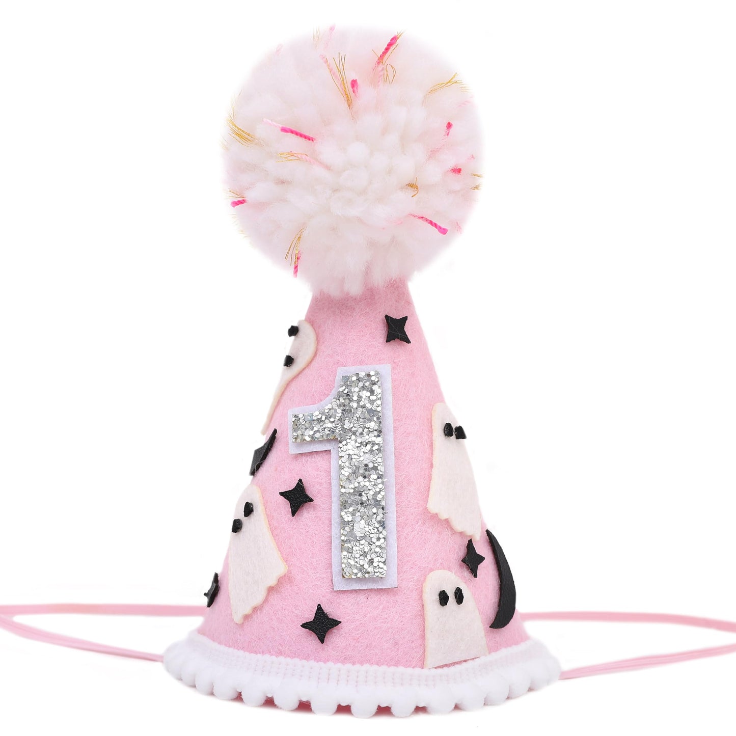 WUTKYAX Spooky One 1st Birthday Hat - Halloween Ghost First Birthday Hat with Bats,Cute Halloween One Birthday Decoration for Girls,Little Boo
