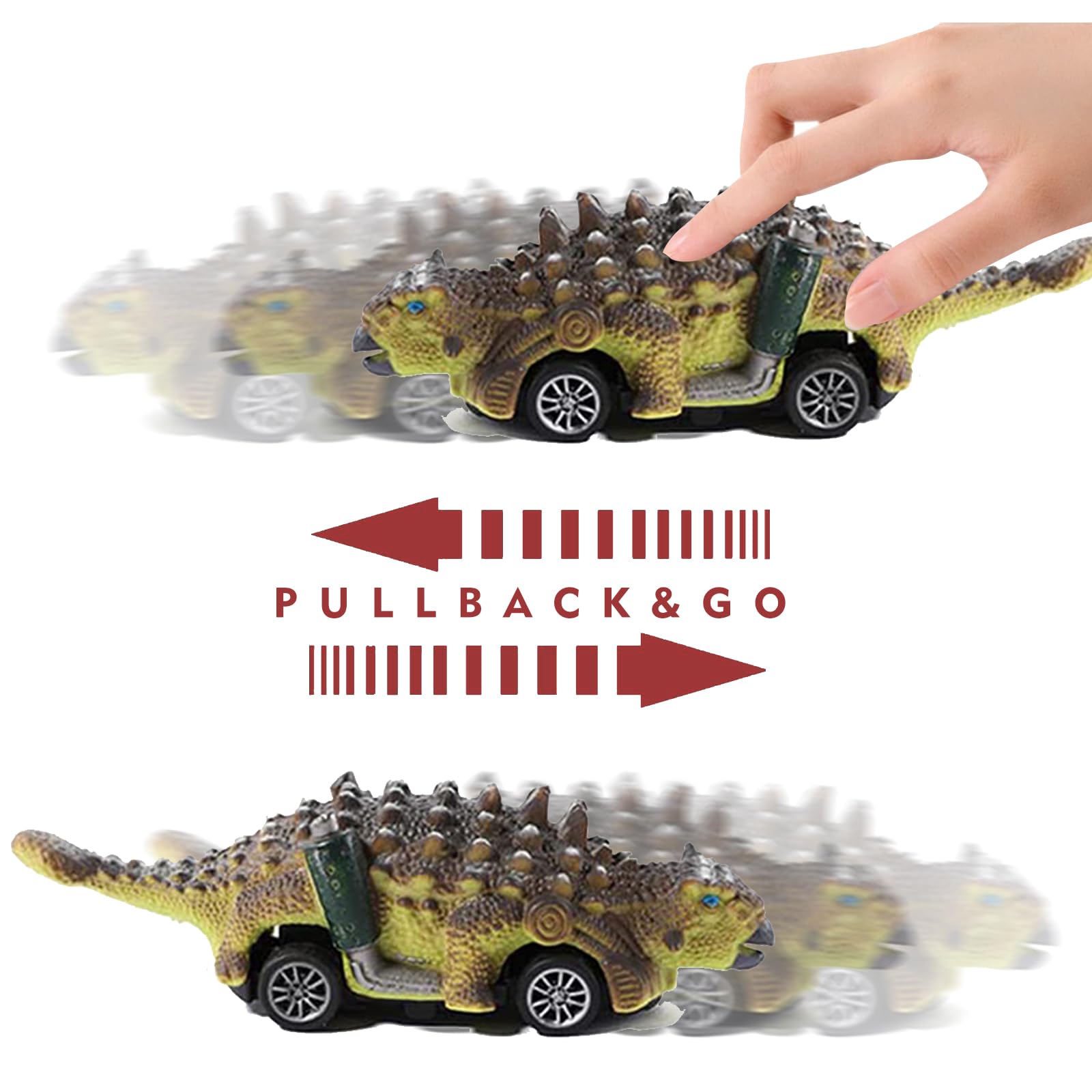 Xbnmex Dinosaur Car Toy, 6 Piece Carts Toys for Kids, Dinosaur Sliding Motorcycle Toy, Dinosaur Car Gifts for Boys and Girls 3 4 5 6 7 Years Old