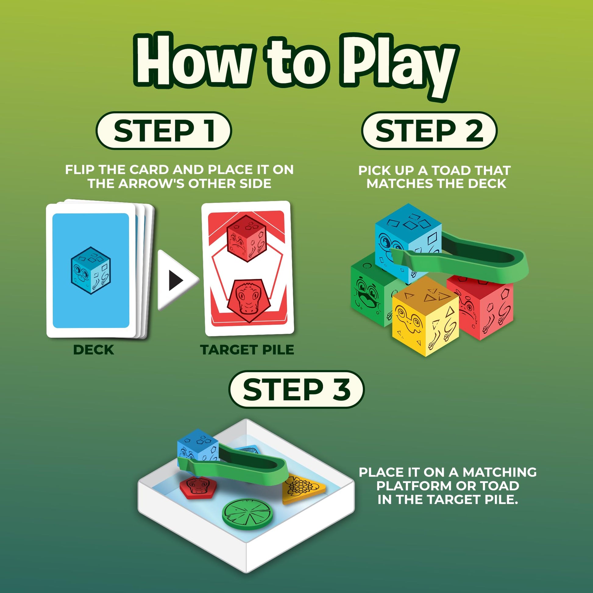 The Uzzle Topple Toads - Fun & Competitive Stacking Game - Engaging Balance Board Game - Endless Laughter & Excitement -2-4 Players