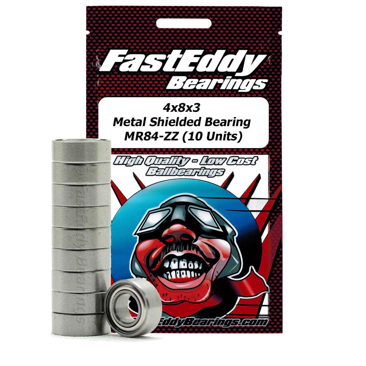 4x8x3 Metal Shielded Bearing MR84-ZZ 10 Units