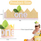 LINLULU Lemon 1st Birthday Crown - Lemon Birthday Decorations, Light Pink And Lemon Yellow Birthday Hat, Birthday Tiara, Cake Smash Props