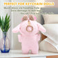 17cm Doll Clothes Set, Faux Animal Style Adorable Onesie Outfit for Keychain Dolls Dress-Up (Pink, No Doll Included)