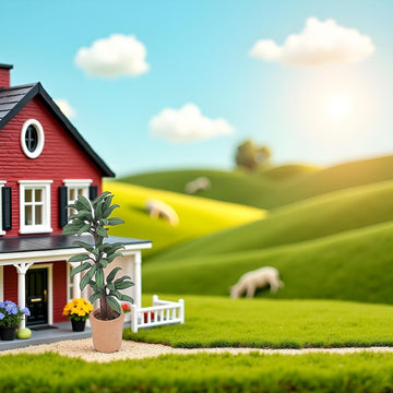 Green Cute Dollhouse Flower Bonsai 1:12 Mini Dollhouse Miniature Green Plant in Pot Micro Landscape DIY Craft Garden Ornament Lightweight Decorative