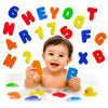 BabyBibi 36 PCS Stick-On Foam Letters & Numbers - Non-Toxic, BPA Free, No Mold Tub Toys - Colorful, Educational, Fun ABC Learning for Toddlers