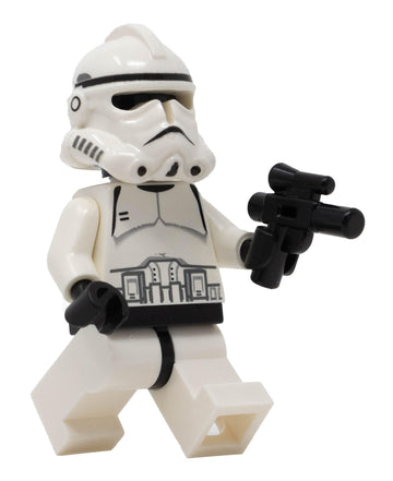 LEGO Star Wars: White Ep 3 Clone Trooper Minifigure (Phase 2) with Blaster Blue