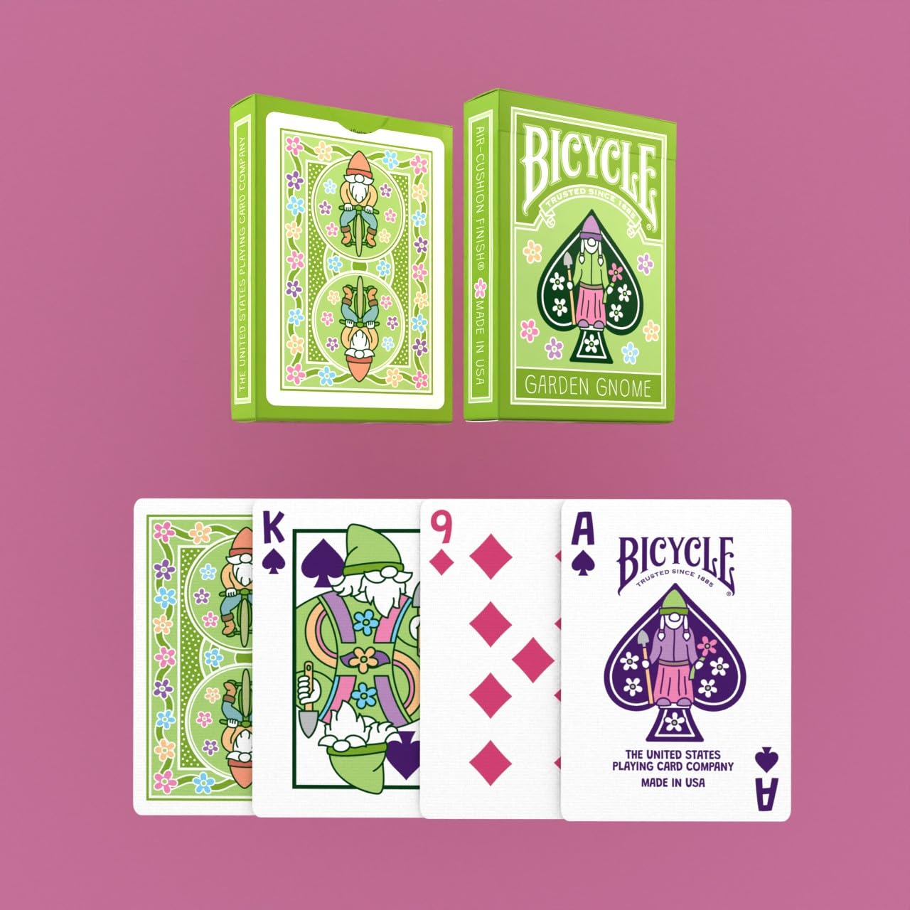 Bicycle Garden Gnome Playing Cards - Cute and Collectible Lawn Gnome Statue Décor Inspired Toys Deck of Card Game for Family Game Night or Easter