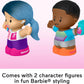 Fisher-Price Little People Toddler Toys Barbie Wellness Figure Set with 2 Characters for Preschool Pretend Play Kids Ages 18+ Months