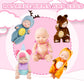Haawooky 6 Pcs 4 Inch Mini Baby Dolls,Cute Small Baby Doll Toys with 8 Pcs Animal Clothes,Lifelike Realistic Reborn Tiny Baby Dolls for Kids Baby