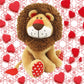WEIGEDU Love Lion Stuffed Animal, King Lion Plush Toy with Mane Heart Shape Tail for Boy Girls Kids Baby Couple Lover Birthday Bedtime Gift, 13.8“