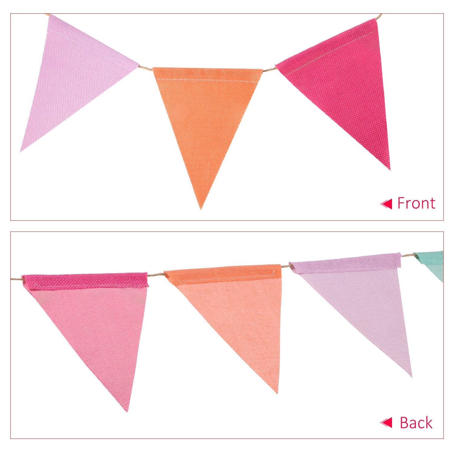HESTYA 42 Pieces Colorful Pennant Banner Flag Multicolor Bunting String Triangle Banner Pennants for Birthdays Classroom School Carnival Garland