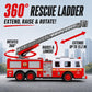 Liberty Imports RC Fire Truck - Big Remote Control Toy Fire Truck - 14" Rescue Fire Engine with Flashing Lights and Siren Sounds, Extendable Rescue