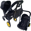 Baby Doll Car Seat Stroller Combo - Convertible 2 in 1 Doll Stroller and Car Seat for Kids - Fits Up to 20” Dolls - Play Toy Baby Stroller