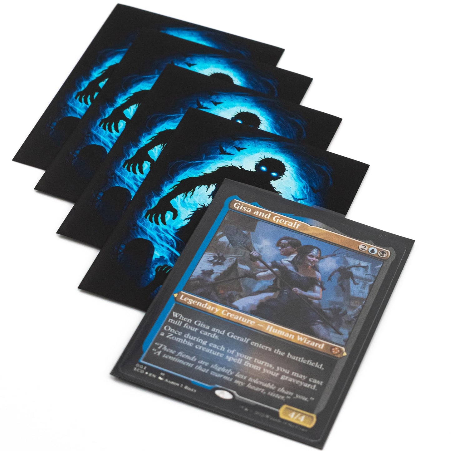 MTG Sleeves by Arcanum Industries, 103 Matte Card Sleeves for Magic The Gathering & TCG - Premium Shuffle Feel & Borderless Art with Black Interior