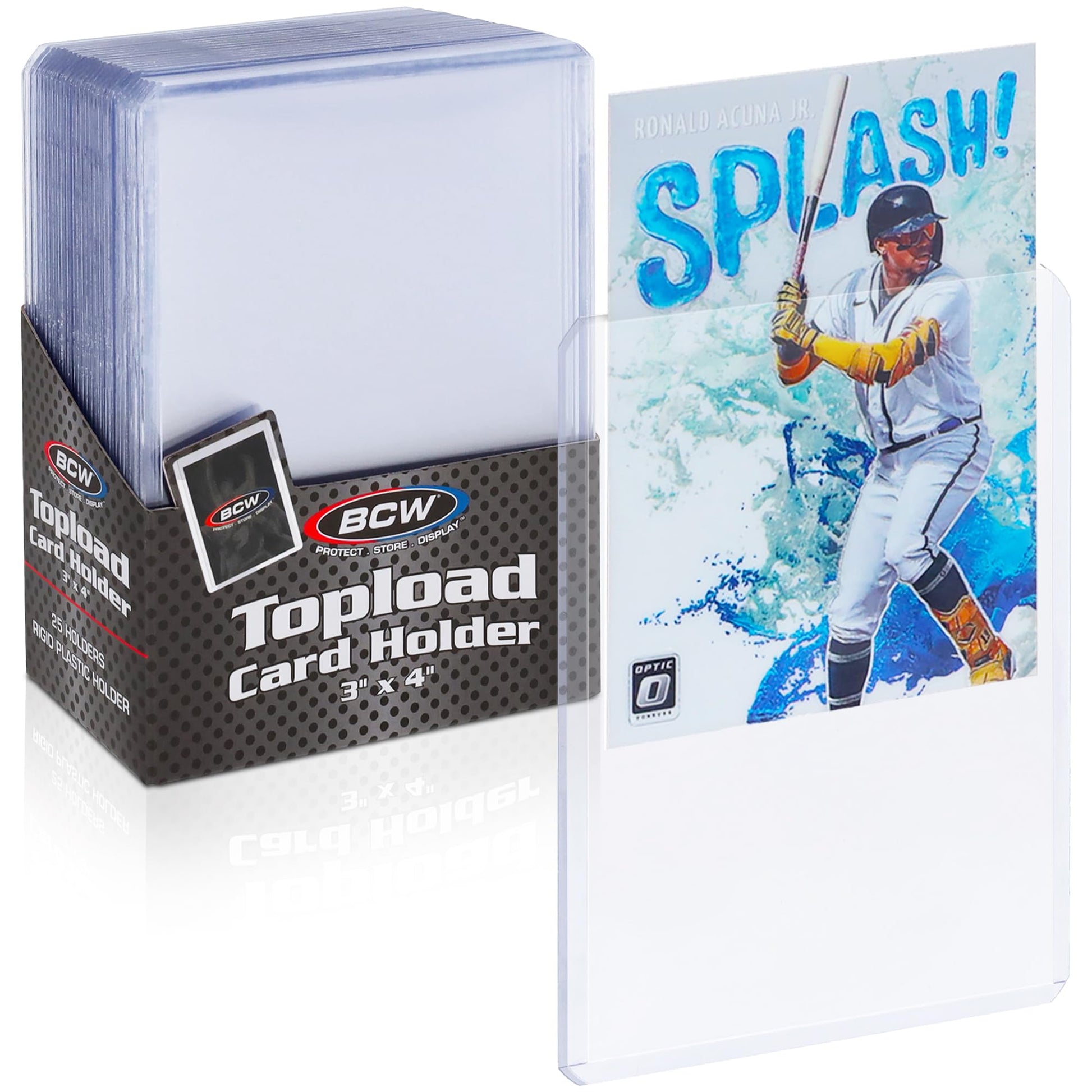 BCW 3x4 Topload Card Holder - Standard - 25ct | Rigid PVC Trading Card Protection for Baseball Cards, Football Cards, and Trading Cards Like Pokémon