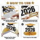 LINGTEER Class of 2026 Graduation Party Decorations - 8Pcs Congrats Grad 2026 School Graduation Table Honeycomb Centerpieces Gift Stand Decorations