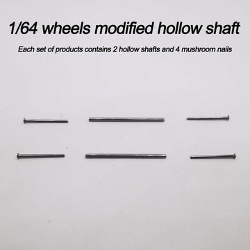 20 Set 1/64 Scale Wheels Modified Hollow Shaft & Mushroom Nails Suitable for 1 64 Scale Diecast Cars DIY Tires (Each Set Contains 2 Hollow Shafts