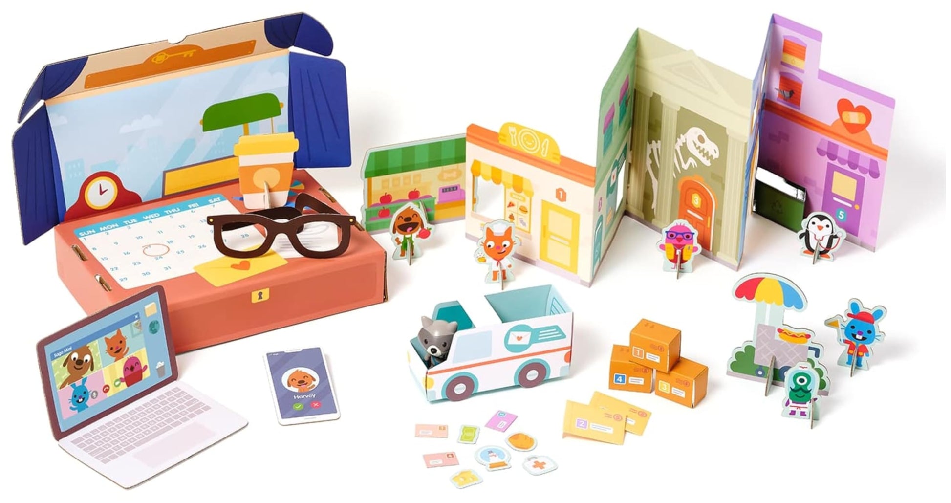 Sago Mini Big City, Activity Box with Pretend Play Toys & a Collectible Toy Figure, Kids Toys for Boys & Girls Ages 3 and up