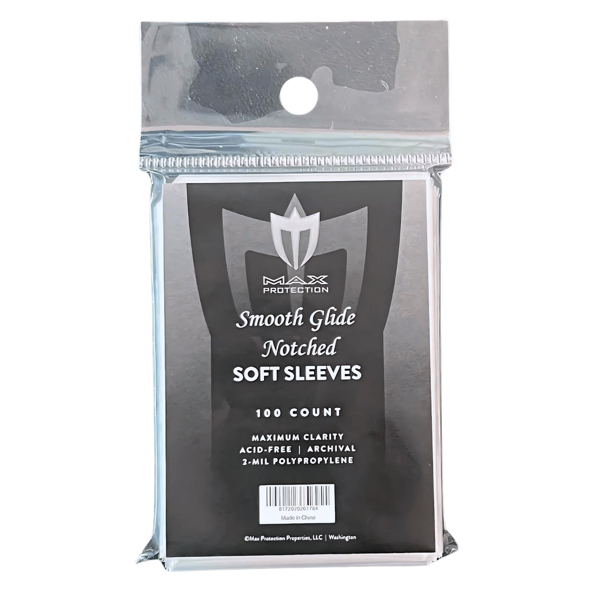 Max Protection Notched Penny Sleeves - 100ct Packs - Easy Glide Notched Card Holders- Premium, Acid-Free & Archival Safe Protection for