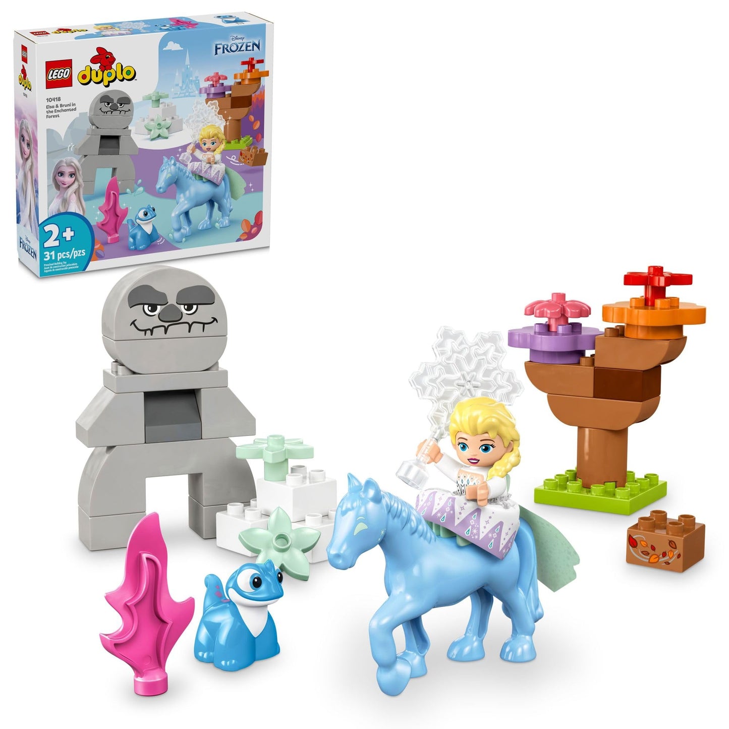 LEGO DUPLO Disney Elsa & Bruni in The Enchanted Forest Frozen Toy - Disney Princess Building Set for Toddlers with Elsa Minifigure - Gift Ideas for