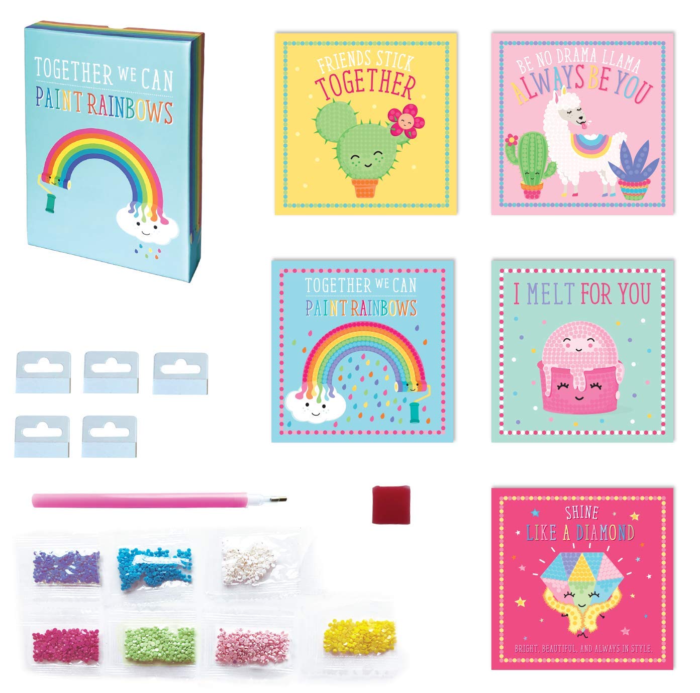 BOX CANDIY Totally Deco Rainbow Diamond Dazzling Gems Art Kit to Make, Display and Share