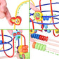 FUN LITTLE TOYS Wooden Baby Beads Maze Toys, Toddlers Roller Coaster Game Cubes, Educational Around Circle Bead Skill Improvement Wood Toy, Sliding
