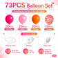 73Pcs Pink and Orange Balloon Arch Kit with 12 Inch Confetti Balloons