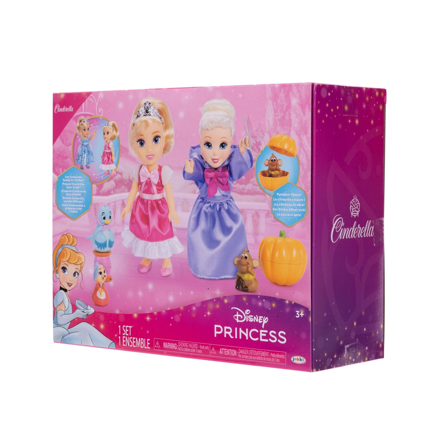 Disney Princess Cinderella & Fairy Godmother Petite Doll Playset Fashion Dolls, Complete with 5 Points of Articulation Dolls Can Be Posed in Many