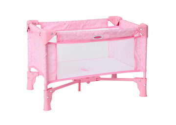 Madame Alexander Pack and Play Crib for Dolls, Pink Hearts