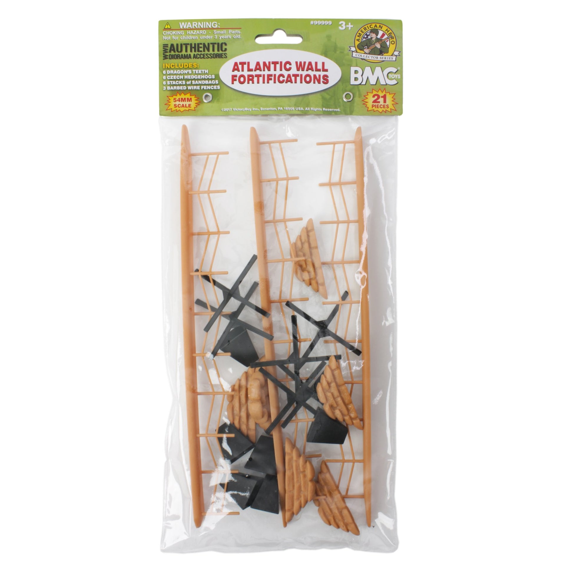 BMC WW2 Atlantic Wall Fortifications - 21pc Plastic Army Men Accessories