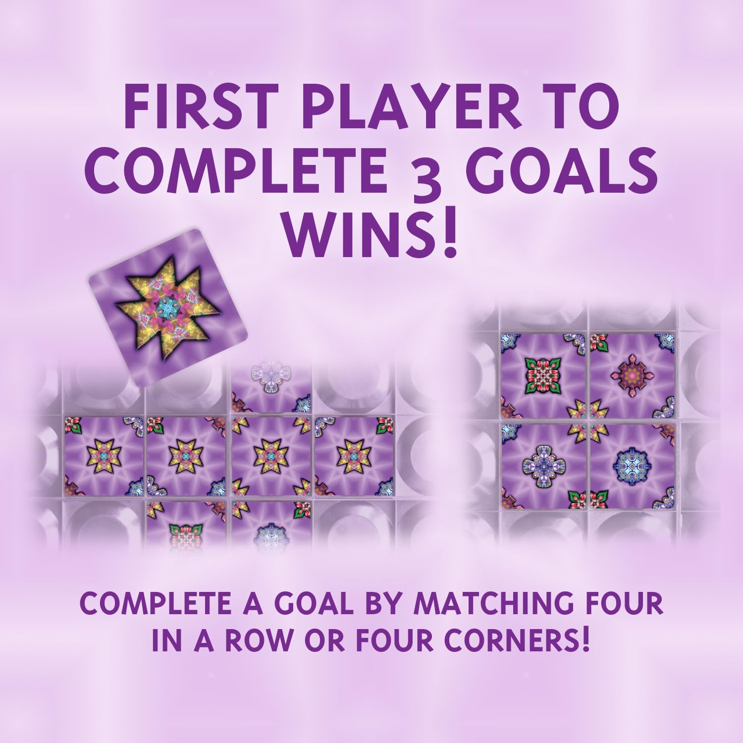 Four Corners Kaleidoscope Piece Placement Strategy Board Game with Pattern Matching Puzzle for Family Game Night Brain Teaser for Kids and Adults 1