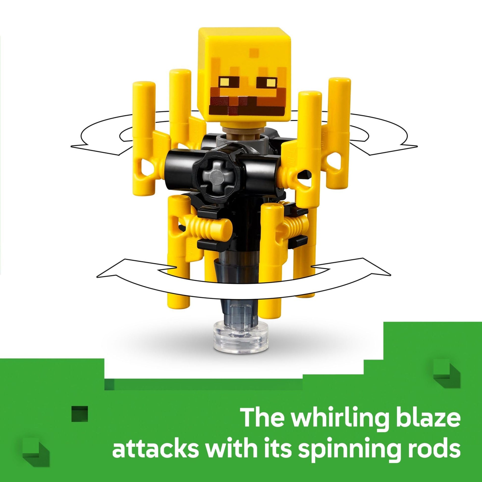 LEGO Minecraft The Nether Lava Battle Toy and Playset - Building Minecraft Toy for Kids, Ages 6+ - Alex, Wither Skeleton, Blaze and Strider Figures