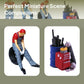Yiju 1/64 Scale Hand Painted Repairman Figurines, Resin Miniature People for Diorama and Car Model Scenes, Red A (3 Figurines + Toolbox)