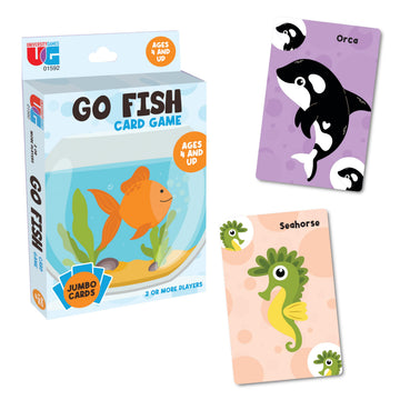 University Games Go Fish Card Game - Jumbo Size, Colorful Animal Cards for Kids Ages 4 and Up, Fun Family and Educational Game