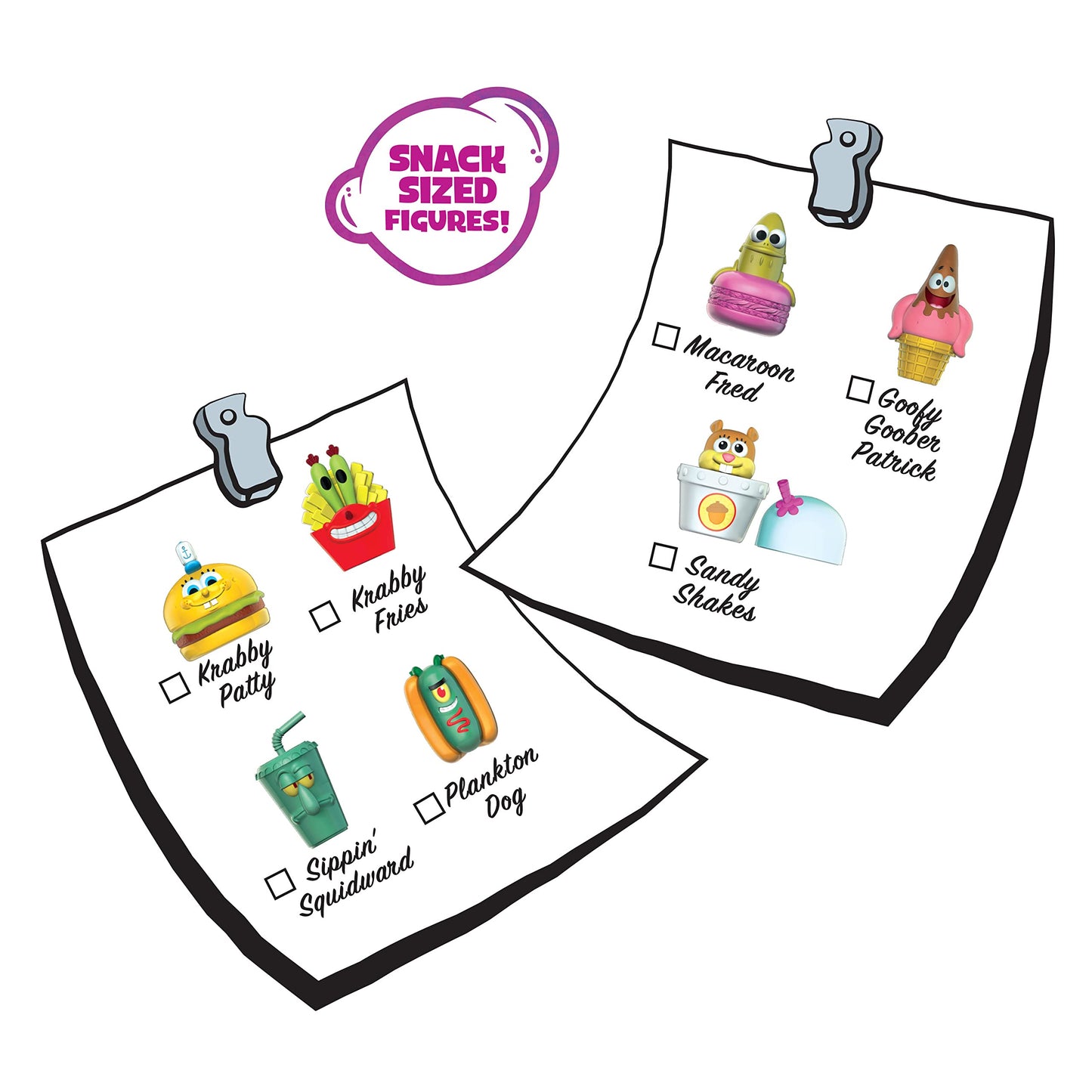 SpongeBob SquarePants Fun with Food 2.5-inch Figure Set, Features 7 Bikini Bottom Buddies, Kids Toys for Ages 3 Up, Amazon Exclusive by Just Play