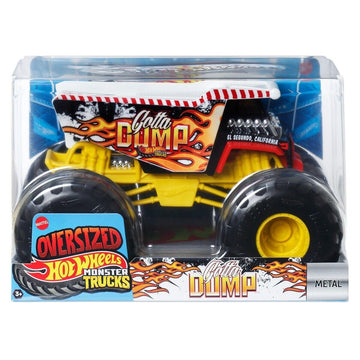 Hot Wheels Monster Trucks Oversized 1:24 Scale Gotta Dump (White/Yellow)