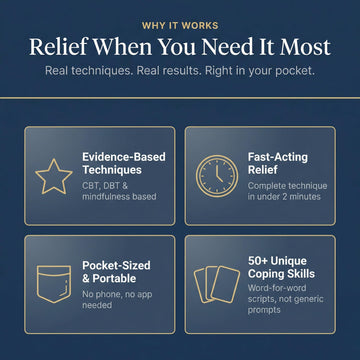 PocketPlaybook Co Anxiety Relief Coping Skills Cards - 55 Evidence-Based Techniques for Fast-Acting Relief | DBT, CBT & Grounding Tools for Anxiety
