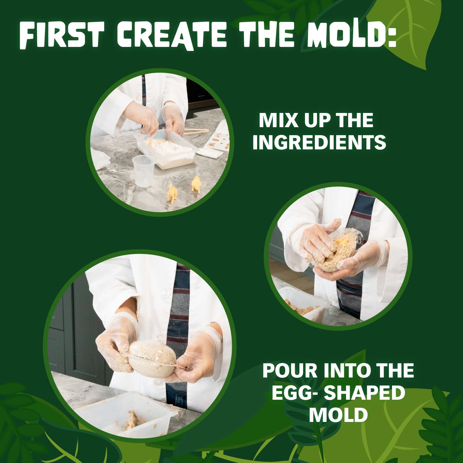 MindWare Dino Egg Dig Kit, Make 2 Giant Eggs