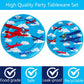 LetDec Airplane Birthday Party Tableware Airplane Aircraft Disposable Paper Plates Dinnerware for Aviation Theme Boys Birthday Baby Shower Party