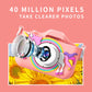 Snowall Kids Camera, Rainbow Design, 2.0 Inch LCD Screen, with 64GB Memory Card, Girls Toy
