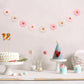 Boho Crochet Daisy Garland - Pink and Beige Yarn Floral Banner for Baby Girl Nursery Decor, Handmade Daisy Garland for Birthday Party, Boho Room Wall