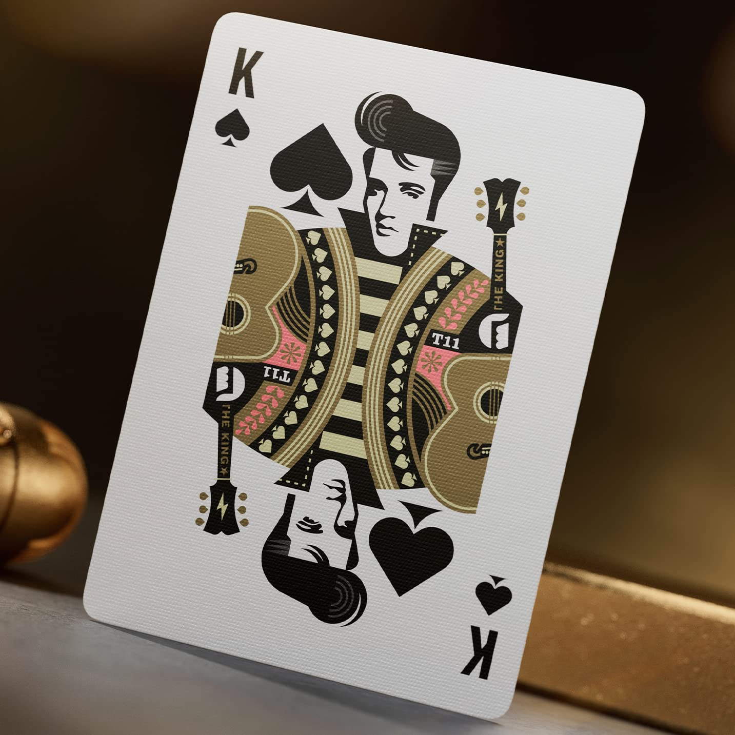 theory11 Elvis Playing Cards, Gold/Pink